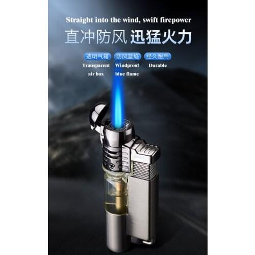 Round machine straight into the transparent air box inflatable straight into the windproof lighter gift for boyfriend net red tr