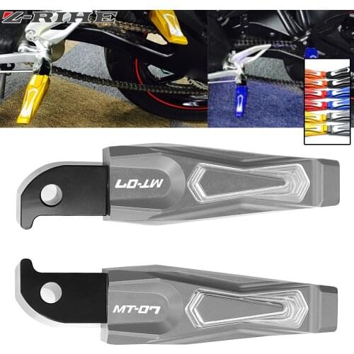 2019 Motorcycle CNC Foot Pegs Rear Passenger Footrests Fit For Yamaha MT07 MT 07 MT-07 2014 2015 2016 With Laser MT07 Logo