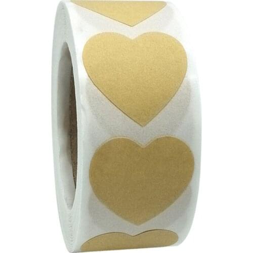 100-500pc Heart-shaped Love Kraft Paper Label Sticker For Gift Packaging Birthday Party Supplies Scrapbooking Stationery Sticker