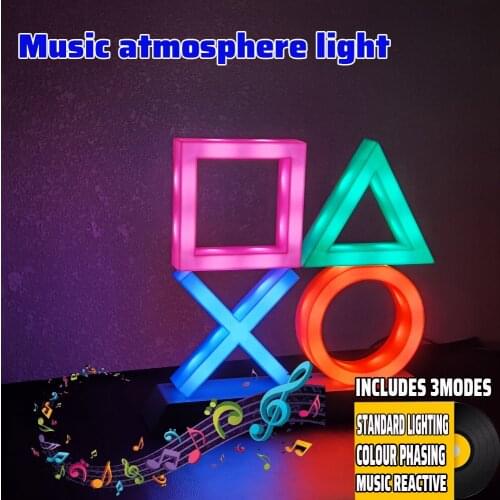 New Arrival Voice Control Game Icon Light for PS4 for Playstation Player Commercial Colorful Lighting Dropshipping