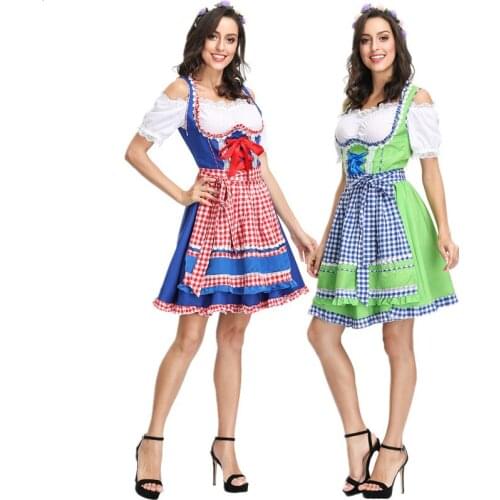 New German Oktoberfest Costume Bar Beer Maid Costume Traditional Bavarian Maid Wench Costume Fancy Dress