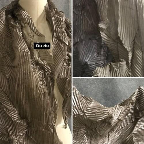 50*145cm Creases Texture Clothing Fabric Irregular Hot stamping Special Pressure plait Clothing Design Fabric DIY