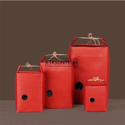 100pcs Kraft Gift Tea Candy Chocolate Bags with Rope Chinese New Year Red Color Gift Wrap