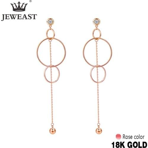 JYM 18K Pure Gold Earring Real AU 750 Solid Gold Earrings Good Shiny Diamond Upscale Trendy Fine Jewelry Hot Sell New 2020