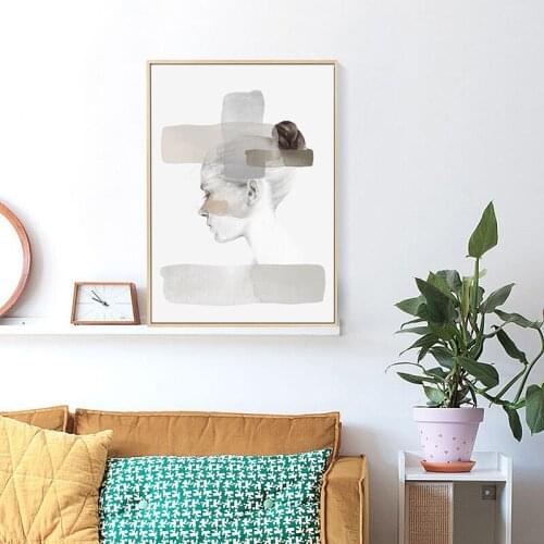 Scandinavian Figure Art Canvas Abstract Painting Girl Wall Art Poster Print Nordic Decoration Picture Modern Home Decor