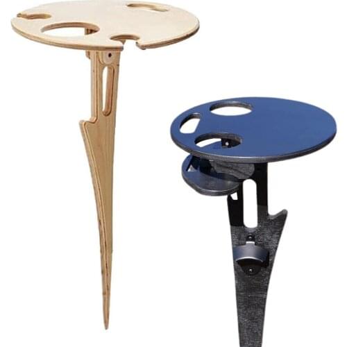 Foldable Outdoor Wine Table With Round Desktop Mini Portable Folding Wine Table For Outdoor Garden Travel Beach Garden Furniture