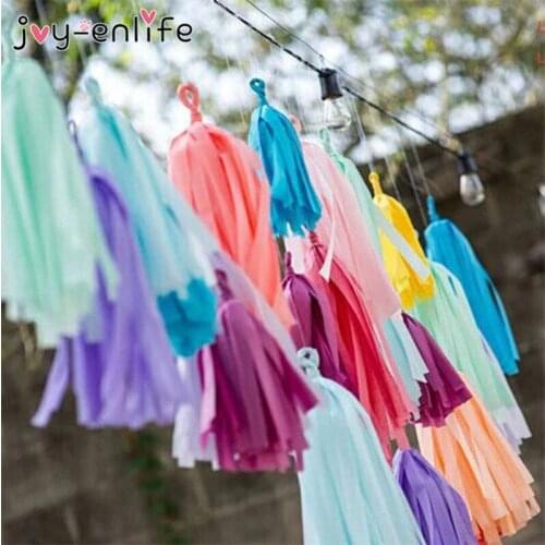 Wedding Decoration 5pcs Tissue Paper Tassel Garland Balloon Ribbon DIY Paper Flowers Baby Shower Birthday Party Decoration