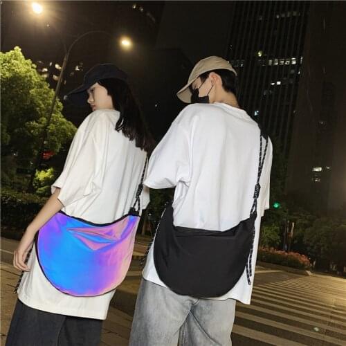 Japan bag womens 2021 new tide night reflective messenger bag mens fashion cool large capacity shoulder bag Korean version