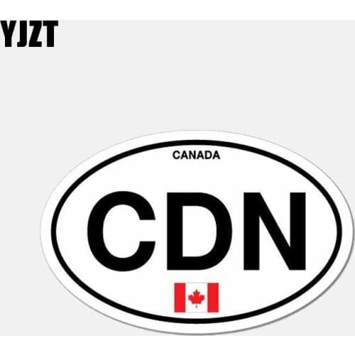 YJZT 11CM*6.9CM Motorcycle Decal CDN Canada Country Code Oval Flag Car Sticker 6-2642