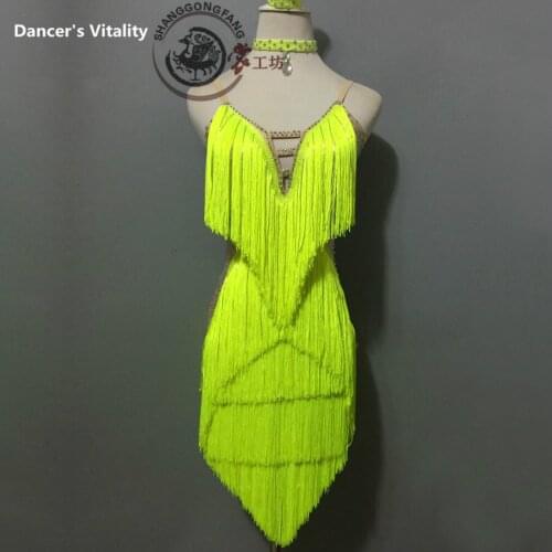 Latin dance clothes women luxury latin dance dress girls performance latin dance dress Cha-cha dance clothing 120-180CM