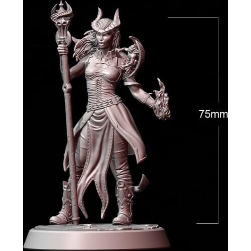 1/24 75mm Resin Model Kits Vampire and Bat Figure Unpainted No Color RW-007