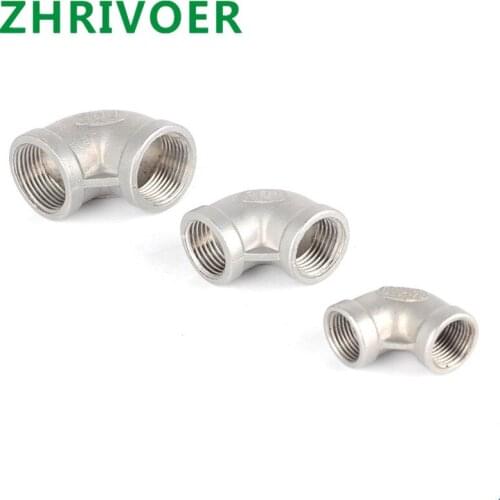 1 pcs DN6 DN8 DN15 1/4'' 1/2'' Stainless Steel 304 Threaded 90 Degree casting Elbow Fitting