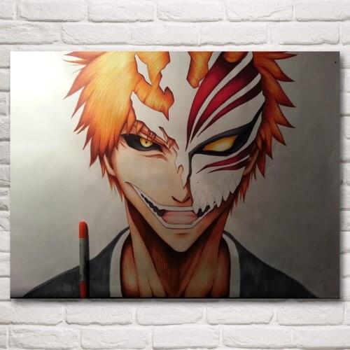 1 Pieces Canvas BLEACH Kurosaki Ichigo Anime Poster Modern Home Decor For Living Room Wall Canvas Print Pictures Painting