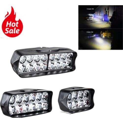 1pcs Motorcycles Headlight 6500k White Super Bright 16 LED Working Spot Light Motorbike Fog Lamp 1200LM LED Scooters Spotlight