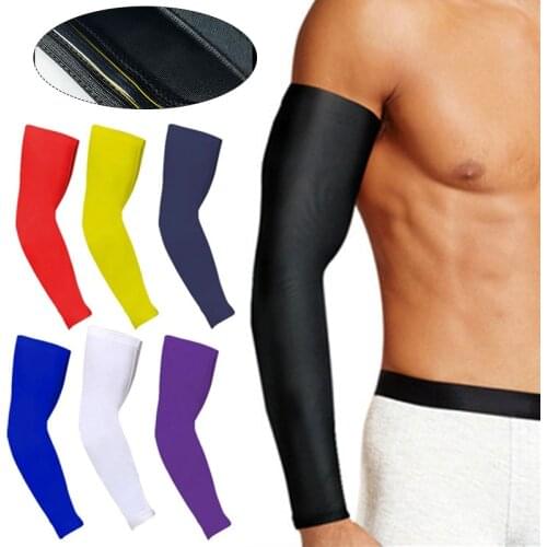 1Pcs Breathable Quick Dry UV Protection Running Arm Sleeves Basketball Elbow Pad Fitness Armguards Sports Cycling Arm Warmers