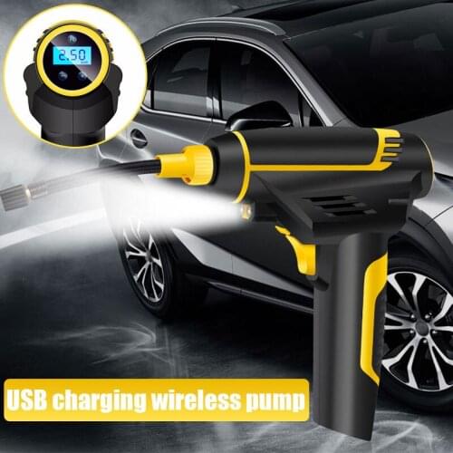 12V Car Air Compressor Inflator Pump Digital Tire Inflator with LED Lamp Handheld Wireless Electric Air Pump for Car Motorcycle