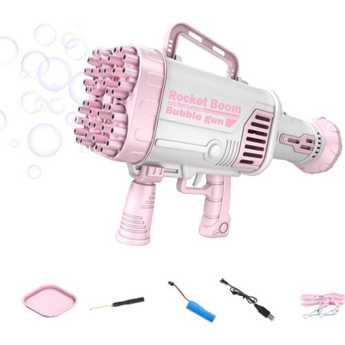 2 in 1 Bubble Gun & Handheld Fan Bubble Machine 44 Holes Automatic Bubble Machine Gun Bubble Blower for Kids Childrens Toys