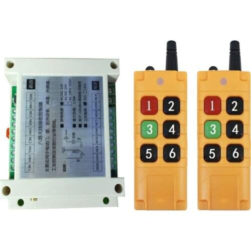 2000m DC12V 24V 36V 48V 6CH Wireless Remote Control LED Light Switch Relay Output Radio RF Transmitter And 315/433 MHz Receiver
