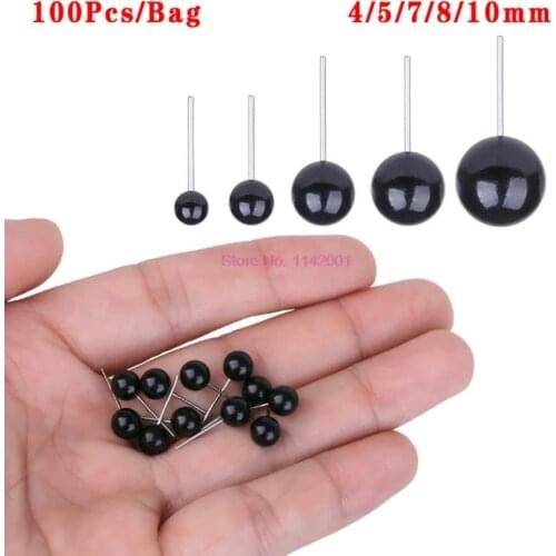 50set 100pcs Glass Eyes 4/5/6/8/10 mm Needle Felting Teddy Bears Dolls Animals Black Eyes for DIY Hand Made Toy Doll Accessories