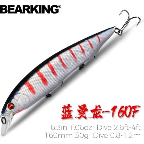 BEARKING 160mm 30g Hot fishing lures assorted colors minnow crank Tungsten weight system wobbler model crank Artificial bait