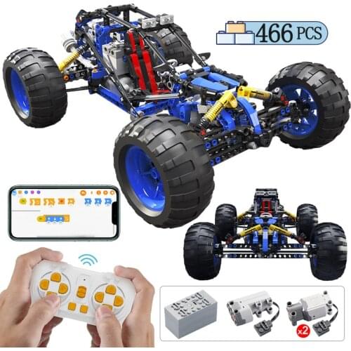 City Technical APP Programming RC Off-Road Racing Car Buggy Building Blocks Creator Remote Control Vehicle Truck Bricks Toy Gift