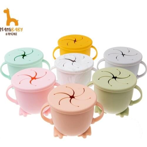 Baby Silicone Snack Cup Toddle Portable Food Storage Box Portable Snacks Container Feeding Cups Baby Learning Drinkware Cup