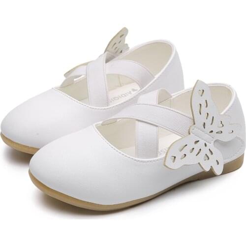 Kids Leathe Shoes for Girl Childrens Dancing Shoes Shoes Baby Girl Lovely Princess Shoes Butterfly Decoration SO001 SO002 SO004