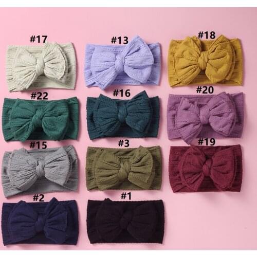 24pcs/lot Double Layers Cable Knit Headband Wide Nylon Headband Girls Handmade Jacquard Fabric Bow Turban Hair Accessories