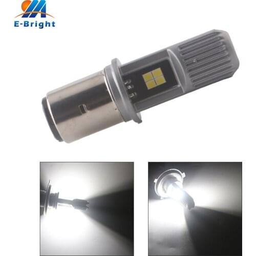 BA20D Motorcycle Headlight Led Bulbs White 12V Scooter Headlamp High/Low Beam Electric Car Light Mororbike 3030 8 SMD 1PC