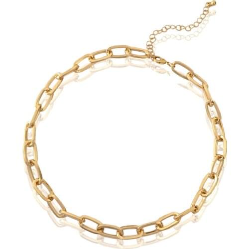 Lovely Gold Color Single Chain Necklace Chunky Boho Style For Women Necklace 2019 New Trend