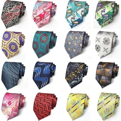 Mens High Grade 8CM Wide Necktie Paisley Geometric Pattern Business Tie BWTHZ0338
