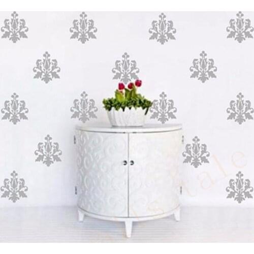 French Damask Flower Wall Sticker DIY Wall Art Vinyl Decals For Retro Style Home Decor , 6pcs or 10pcs/set