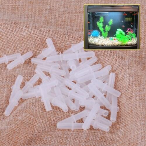 New 50pcs/Set Plastic Translucent Aquarium Air Pump Line Tubing Joints Straight Connectors Valve Accessories