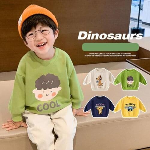 New Autumn Winter Kids Boys Cartoon Pattern Sweater Toddler Long Sleeve T-shirts Cotton Childrens Sweatshirt Girls' Clothing