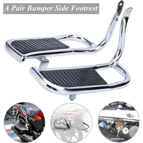 2Pcs Motorcycle Side Footrest Bumper Shelf Rear Foot Board Pedal Left & Right for Honda GN125