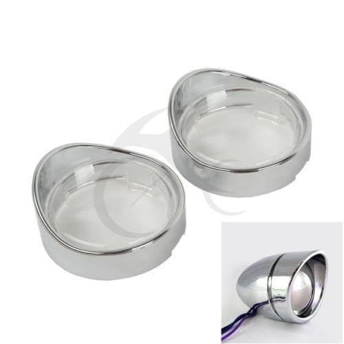 2x Clear Turn Signal Lens Cover Visor Ring For Harley Road King FLHX FLTRI FLHRS