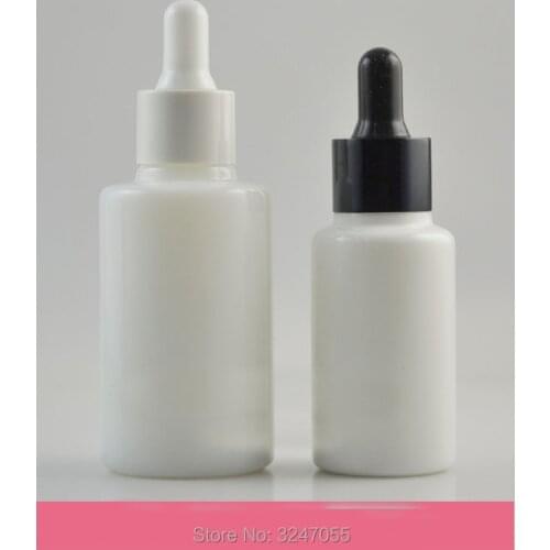 30ML 60ML 10pcs/lot Empty White Elegant Cosmetic Dropper Bottle, DIY Glass High Class Essential Oil Bottle, Cosmetic Containers