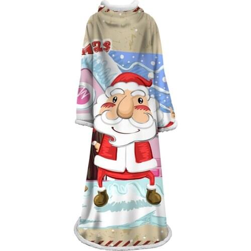Sleeve Blanket Christmas Snowman Dots Portable Wearable Fluffy Custom Sleeve Blanket Throw WrapBed Blanket