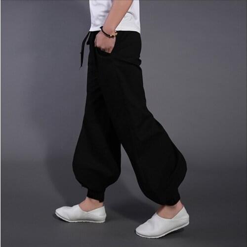 High Quality cotton&linen Spring/summer shaolin monk kung fu trousers tai chi wushu pants bloomers knickerbockers