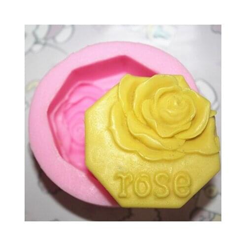 Silicone soap mold C291 rose flower shape fondant cake chocolate clay mould wholesale mould tools