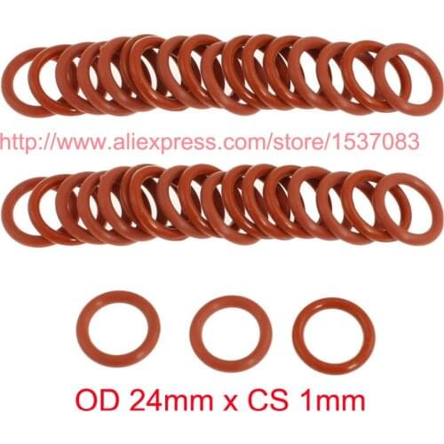 OD 24mm x CS 1mm silicone o-ring o ring oring seals rubber
