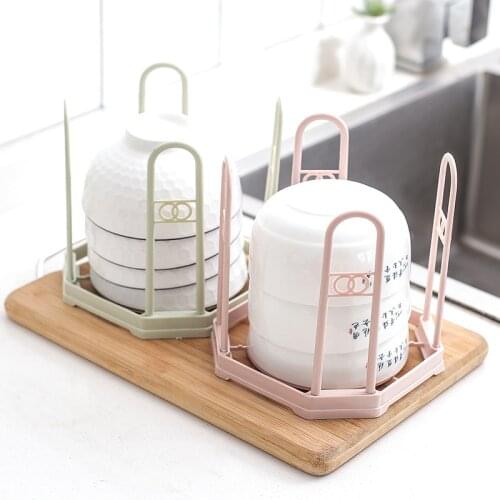 Kitchen Bowls Saucers Drain Storage Rack Cooking Dish Organizer Plate Holder Tray Holder Kitchen Accessories Home Storage shelf