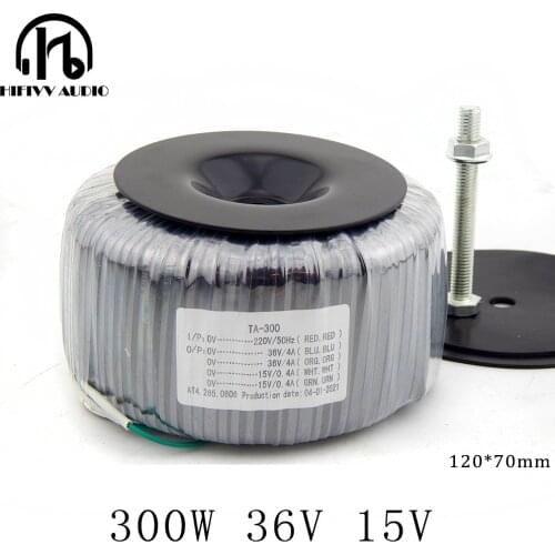 300W 300VA toroidal transformer of pure copper enameled wire for power amplifier circular dedicated transformer Output 36V15V