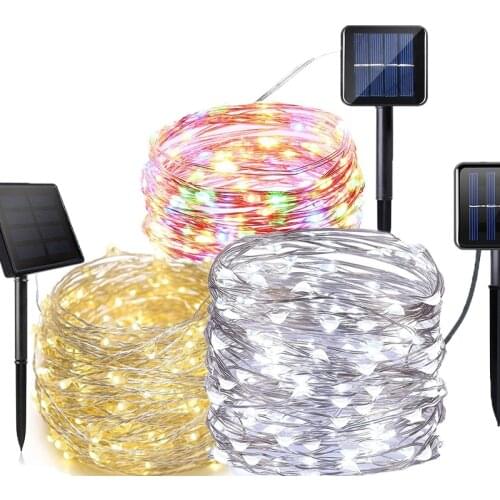 OlivesH Solar String Fairy Lights 22m 200LED Waterproof Outdoor Garland Solar Power Lamp For Garden Decoration 8 Modes