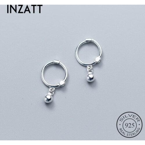 INZATT Real 925 Sterling Silver Star Cross Beads Heart Pendant Hoop Earrings For Women Party Minimalist Trendy Fine Jewelry Gift