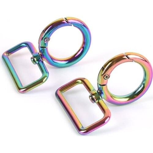 1.25inch Gate Ring Rainbow Color, Metal Gate Spring Ring For Handbag -5x