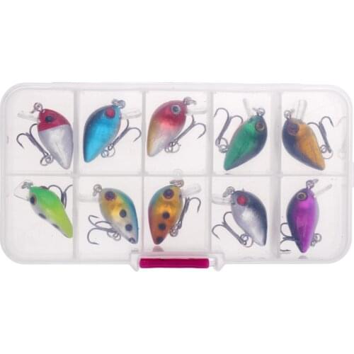 10pcs/lot 2.6cm/2g Minnow Fishing Lures Bass Crankbait Kit Popper Poper Lure Fishing Tackle Hooks Crankbait Hard Minnow Baits