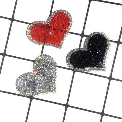10pcs/bag Multi-color Heart-shaped Peach Heart Rhinestone Hot Melt Glue Hot Rhinestone Patch DIY Clothing Accessories