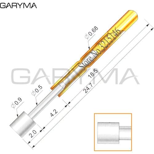 100Pcs P02-G2 Dia 0.90mm Spring Test Probes Pogo Pin Length 24.7mm Stroke Spring Froce:140g Tool