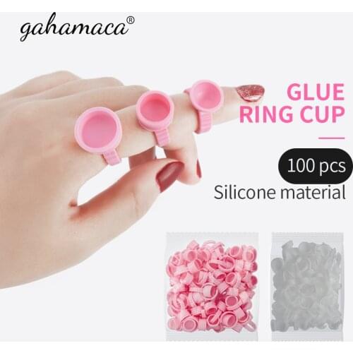 100Pcs Disposable Eyelash Extension Glue Rings,Eyelash Extension Glue Holder Holder glue container Tattoo Pigment